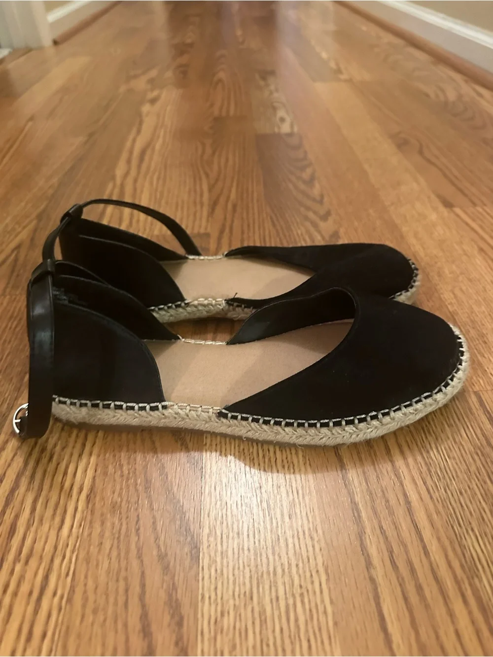 torrid Black Suede Ankle-Strap Espadrille Flats